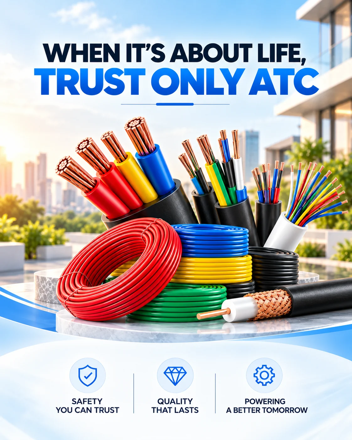 When it's about life, trust only ATC — high quality electrical wires & cables